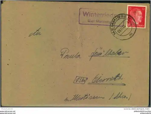 Posthilfsstellenstempel Winterrieden ; MEMMINGEN 1944