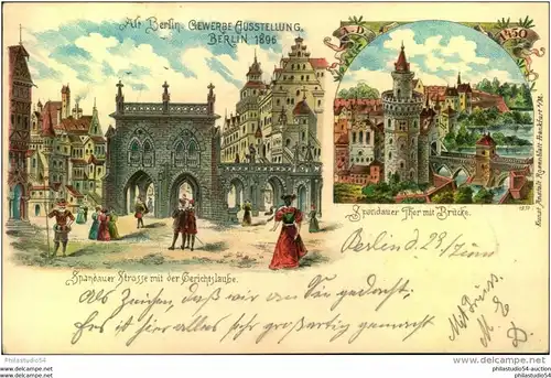 BERLIN- Gewerbeausstellung 1896, Kunst Anstalt Rosenblatt, Spandauerstrasse, Spandauer Thor