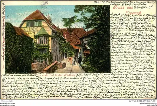 EISENACH 1903, Gruss aus ..., der erste Hof in der Wartburg,