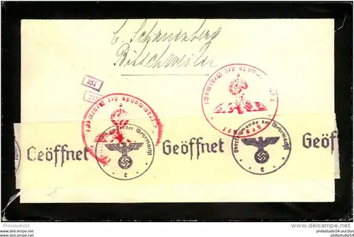 1941, 25 Pfg. Hindenburg mit aufdruck als seltene Einzelfrankatur auf Auslandsbrief ab BITSCHWEILER (KR. THANN, ELSAß) i