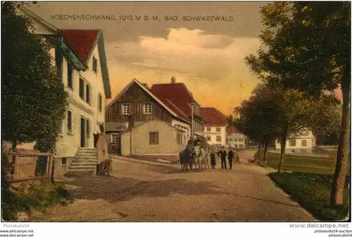 HOECHENSCHWAND, 1010 m ü. M.; BAD Schwarzwald 1920,  Dorf, Pferde, Bauer