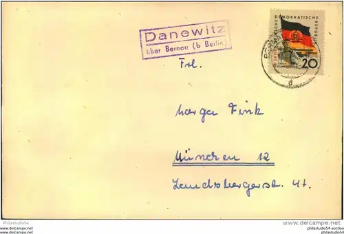 BRANDENBURG: Danewitz über Bernau (b. Berlin), 1961, Posthilfsstellen Stempel