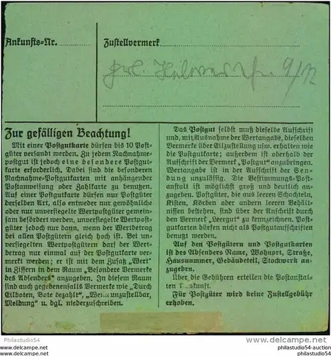 1942, BRANDENBURG, TELTOW, Selbstbucher Postgutkarte