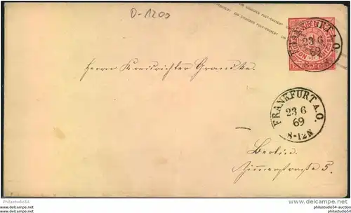 1869, BRANDENBURG, FRANKFURT (ODER),NDP Ganzschenumschlag