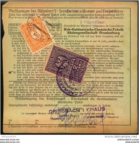 1930, BRANDENBURG, ORANIENBURG, Selbstbucher Paketkarte