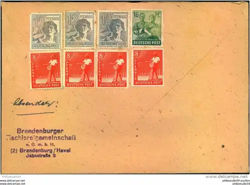 1948, Zehnfachfrankatur (2) BRANDENBURG (HAVEL) - Brandenburg