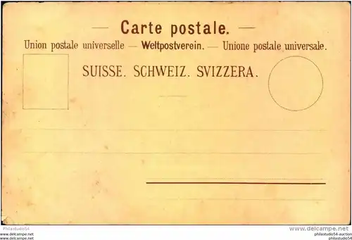 Exposition Nationale Suisse Genève 1896 -- Village Suisse -- Ausstellung 1896 in Genf, ungebraucht, Ecken bestoßen