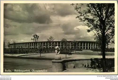 BERLIN  Reichssportfeld, Olympiastadion, gelaufen mit Sonderstempel1942