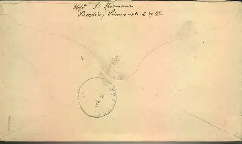 1875, 1 Groschen Umschlag großer Brustschild sehr spät verwendet "BERLIN S.W. P.A.13-2.10.75"