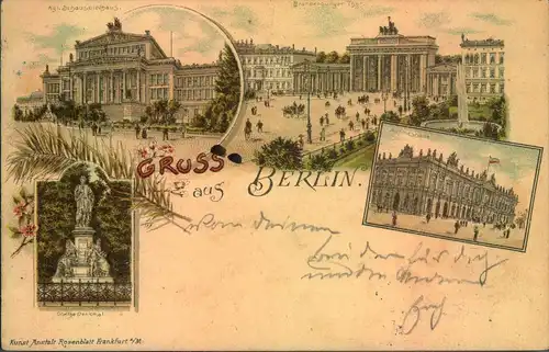 KLASSISCHE BERLIN-STEMPEL: "BERLIN C 2 r", 1897 auf "Gruß aus ..."Karte