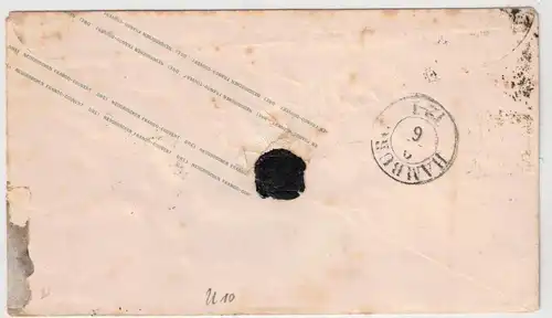 1863, 3 Groschen Ganzsachenumschlag ab PILLNITZ nach Hamburg