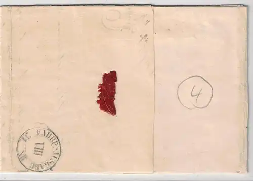 1857, bar frankierte "2" Paketbegleitung ab LEIPZIG mit "FAHRPOST-AUSGABE" K2 rückseitig