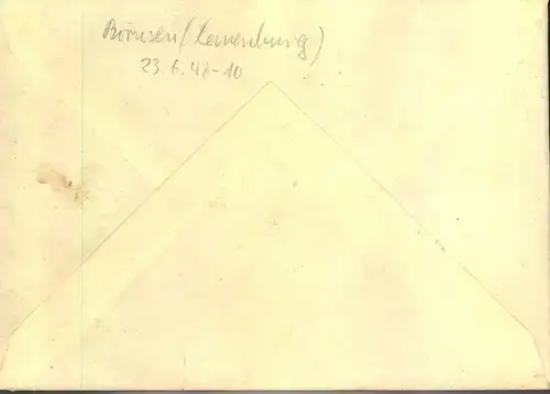 1948, Zehnfach- Mischfrankatur 23.6.48 -10 (erste Leerung) ab BÖRNSEN (LAUENBURG)