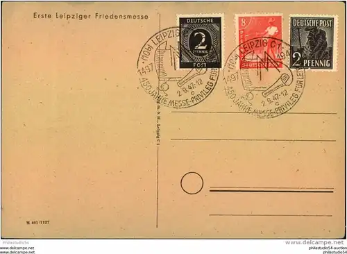 1947, Sonderkarte "Erste Leipziger Friedensmesse"