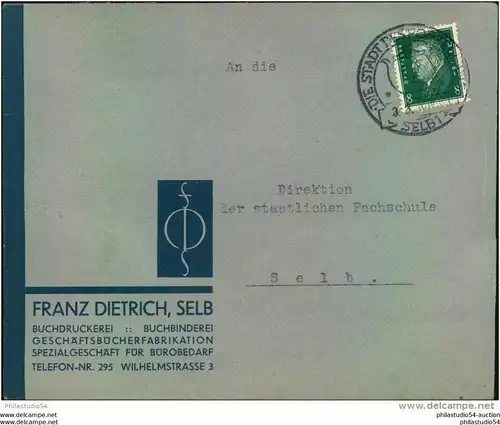 1929, Firmen-Werbebrief,  Buchdruckerei, SELB DIE STADT DES PORZELLANS