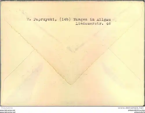 1947, Auslandsbrief "Taxe percue"'- 75" ab WANGEN (ALLGÄU) nach Bern