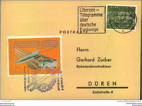 1960, (22c) ESCHWEILER, "Mit der Zucker-Rakete befördert"