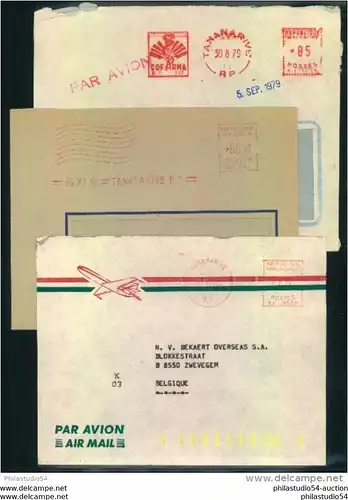 1964,1976,1979, 3 letters from Tananarive with meter marks