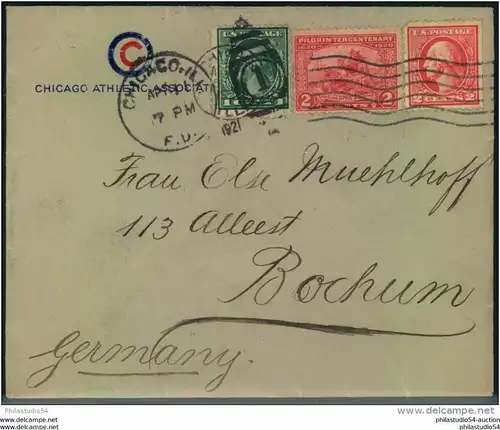 1921, letter from CHICAGO ATHLETIC ASSOCATION to Bochum