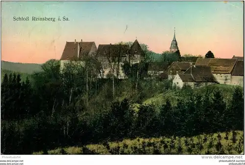 Schloß Reinsberg i. Sa. 1911, Bahnpoststempel   =204193=