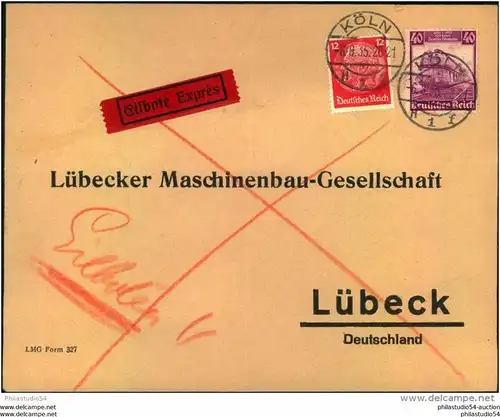 1935, Eilfbrief ab KÖLN 1