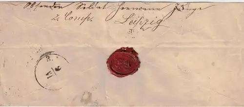 1871, seltene sächsische Feldpost aus dem Deutsch/Französischen Krieg ab "LEIPZIG 6  JUL 71