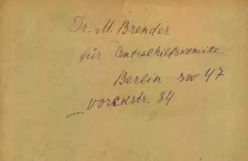 1923, Letter from MOSKOW to Berlin. to Dr. Brender