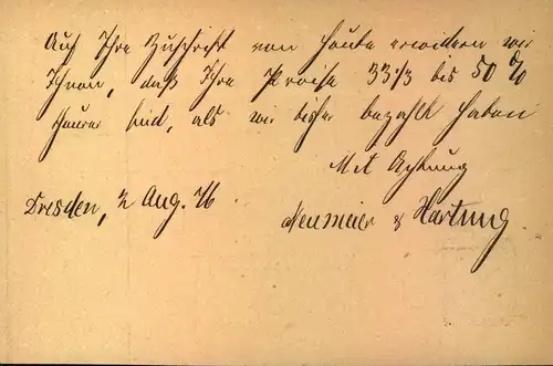 1876, "STADTPOST DRESDEN XI", Ra3 auf 5 pfge. Ortskarte in DRESDEN