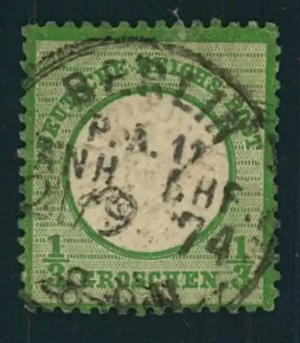 1872, 1/3 Groschen großer Brustscilld, dunkelgrün gestempelt "BERLIN P.A. 11 ANH. BHF.", geprüft