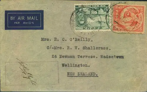 1940, PAPUA: airmail cover from PORT MORESBY with RAAF censor to New Zealand.