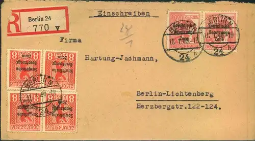 1949, Doppel-Orts-R-Brief ab BERLIN N 24 (Ostberlin)