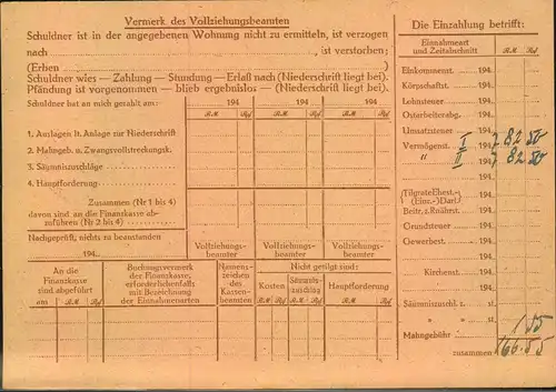 1947, Nachnahme-Drucksache des Finanzsamts UELZEN mit 6 und 40 Pfg. Ziffer nach Hannover - 916,929 (100,-)