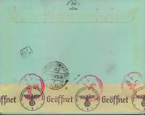 1940, expess letter air mail from KOBENHAVN to Leipzig with german OKW censor.