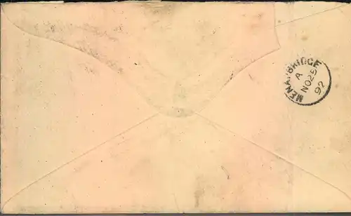 1892, 3 d Hope surcharged "2 1/2" on cover to England.