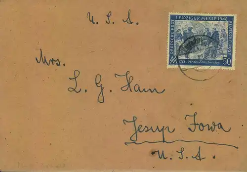 1948, 15.6., Auslandsbrief mit 50 Pfg. Messe ab KONRADSREUTH nach USA - 967