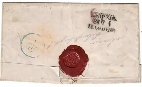 1856, unfrankierter Brief mit Taxe "4" ab SCHANDAU nach Himmelsthür b, Hildesheim