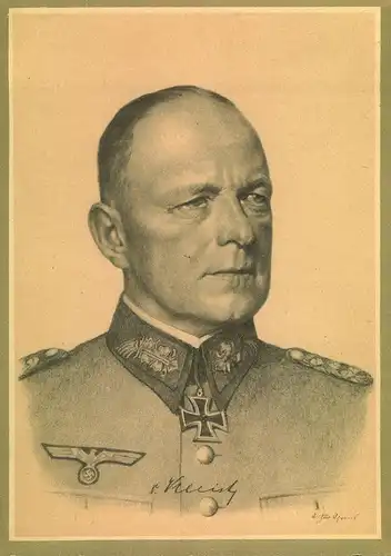1942, Ritterkreuzträger, Generaloberst von Kleist aus der Serie "Derführer und seine Generäle des Heeres". Feldpost