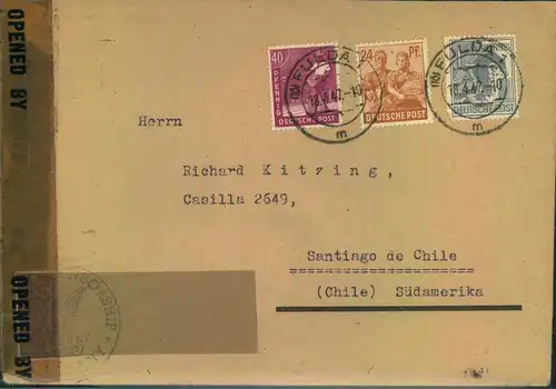 1947, Auslandbrief in MiF ab FULDA nach CHILE. Seltene Destination!
