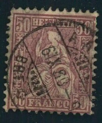 1867, 50 Rp. sitzende Helvetia sauber gestempelt - Michel Nr. 35