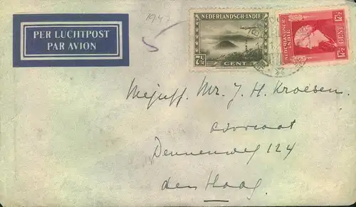 1947, air mail from BANDOENG to Den Haag
