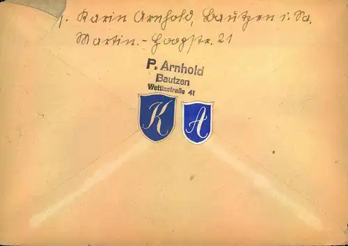 1947, Fernbrief ab BAUTZEN mit 2 und 3 Pfg. Ziffer vom Oberrand in MiF