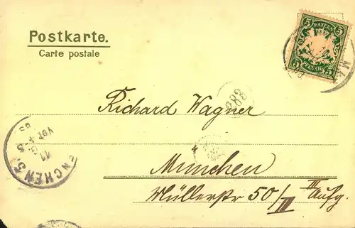 1903, hübsche Karte "Luftschiff", gelaufen,