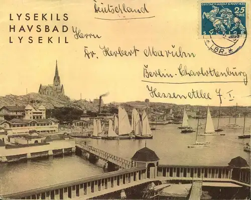 1935, beautiful illustrated envelope from LYSEKIL to Berlin.