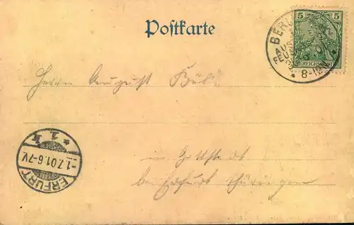 1901,"BERLIN AUSSTELLUNG FÜR FEUERSCHUTZ 30.1.01" auf Sonderkarte der Ausstellung