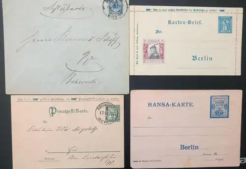 PRIVATPOSTANSTALTEN, 24 Belege und einige Marken, siehe Bilder