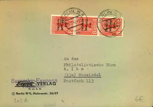 1948/1949, ALLG. AUSGABE, Maschinenaufdruck 11 Belege, alte Händlerauszeichnung 107,- Euro