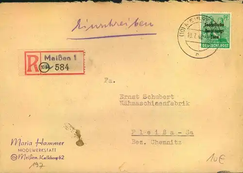 1948/1949, ALLG. AUSGABE, Maschinenaufdruck 11 Belege, alte Händlerauszeichnung 107,- Euro