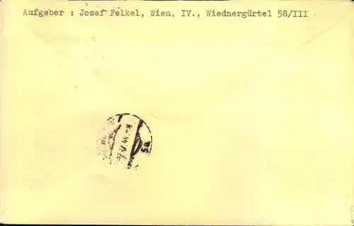 1944, 3 Werte Postkameradschaft III, 16 Pfg. mit Plattenfehler II auf Doppel-Orts-R-Brief in WIEN.