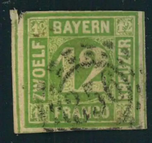 1852, 12 Kreuzer voll- bis breitrandig oMR "356", Nürnberg