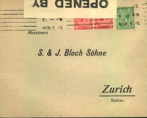 1916/1944, 6 Zensurbriefe - censor, Censure